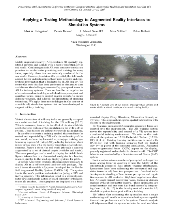 (PDF) Applying a Testing Methodology to Augmented Reality Interfaces to ...