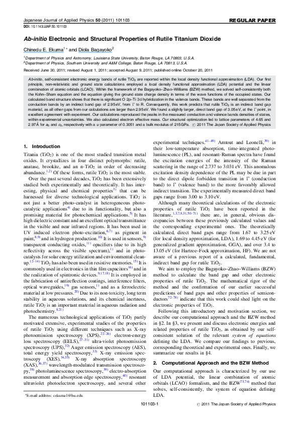 (PDF) Ab-initio Electronic and Structural Properties of Rutile Titanium ...