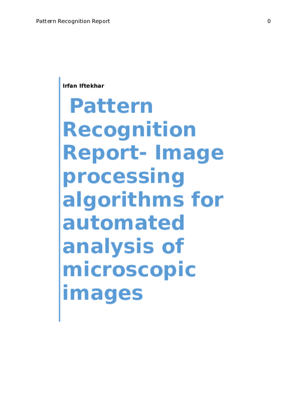 (DOC) Pattern Recognition Report.docx