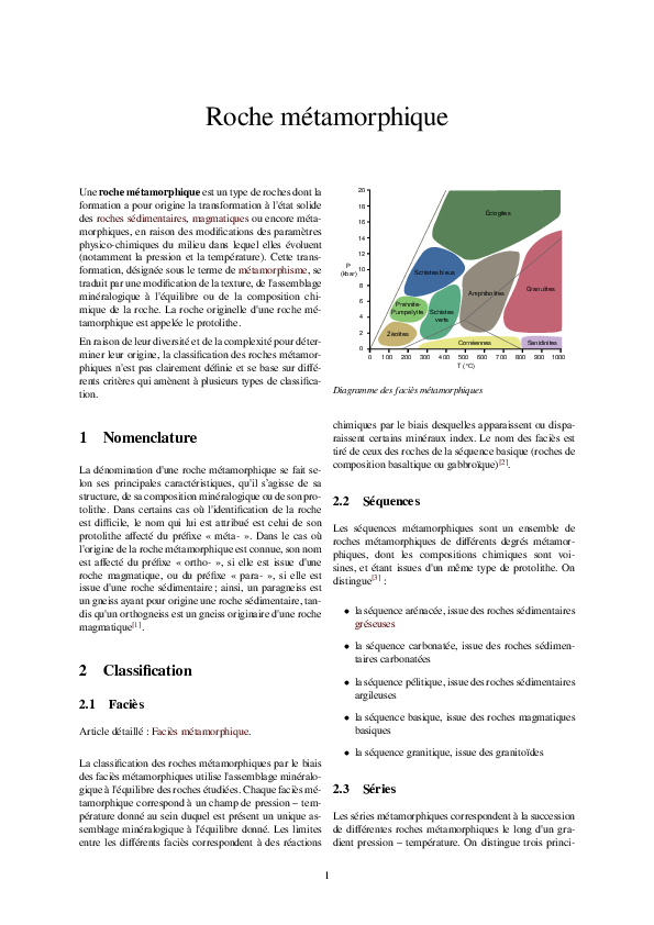 (PDF) Roche métamorphique