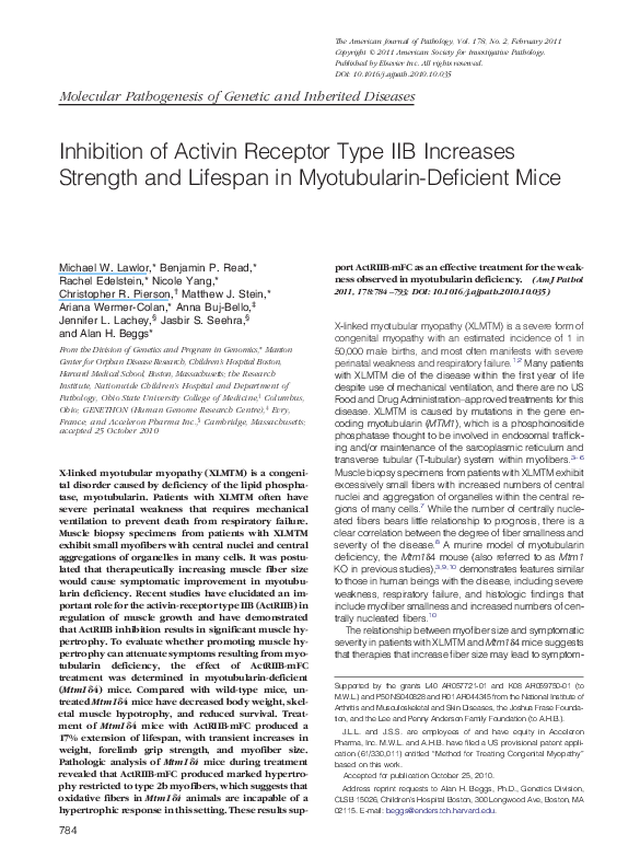 (PDF) Inhibition of Activin Receptor Type IIB Increases Strength and ...