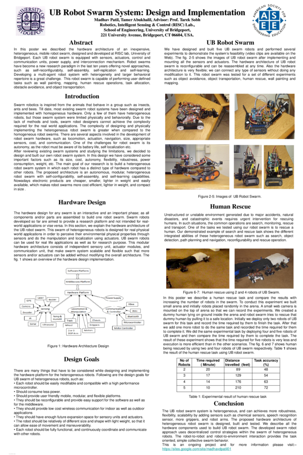 (PDF) UB Robot Swarm System: Design and Implementation