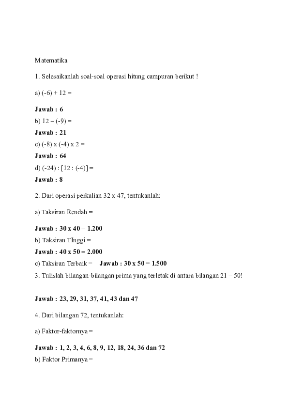 Doc Soal Matematika Nada Susilo Budi Academia Edu