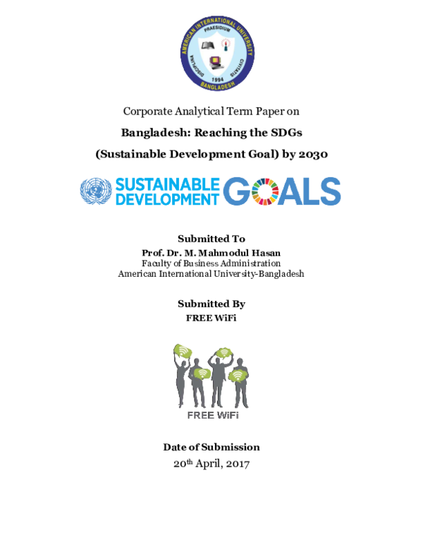 (PDF) Corporate Analytical Term Paper on Bangladesh: Reaching the SDGs ...