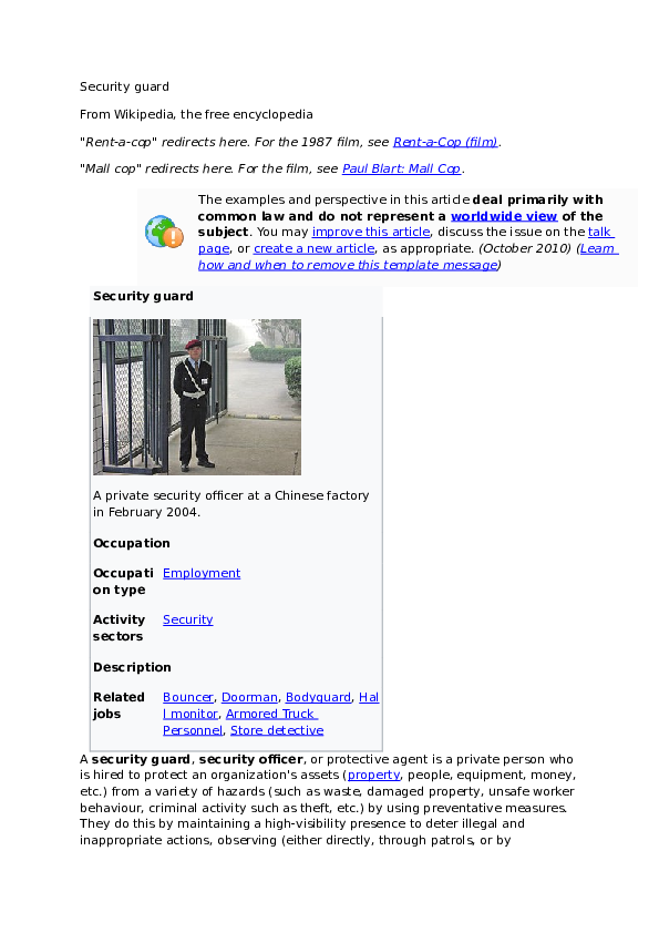 (DOC) Security guard