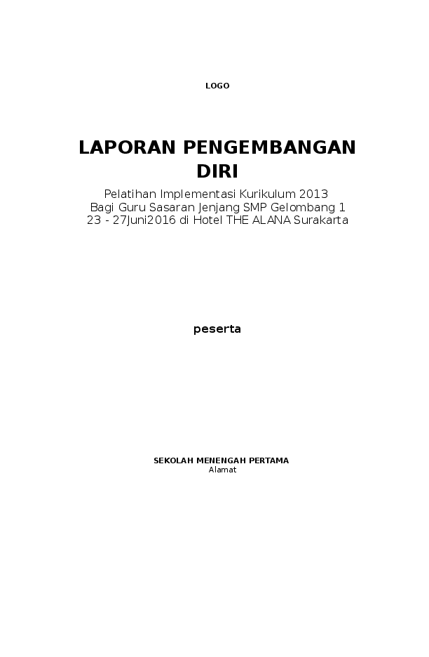 Contoh Laporan Kegiatan Pelatihan Guru Doc Nusagates