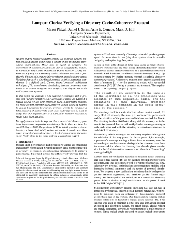 (PDF) Lamport clocks Mark Hill Academia.edu