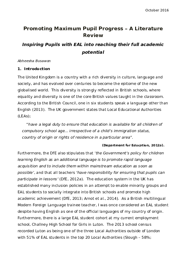 Literature review on english language image