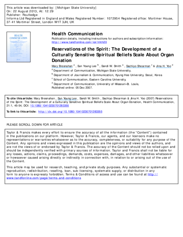 (PDF) Reservations of the Spirit: The Development of a Culturally ...