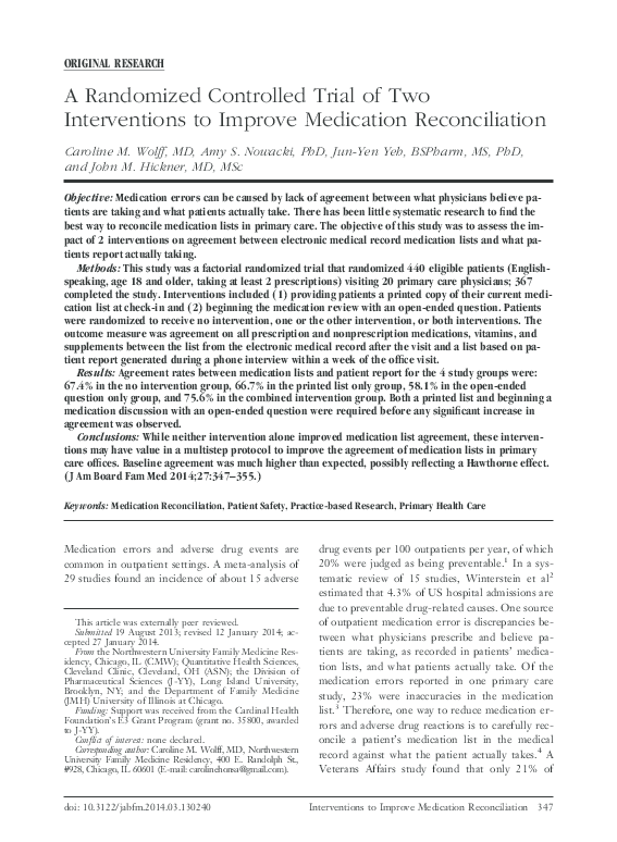 (PDF) A Randomized Controlled Trial of Two Interventions to Improve ...