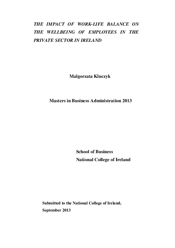 (PDF) THE IMPACT OF WORK-LIFE BALANCE ON THE WELLBEING OF EMPLOYEES IN ...