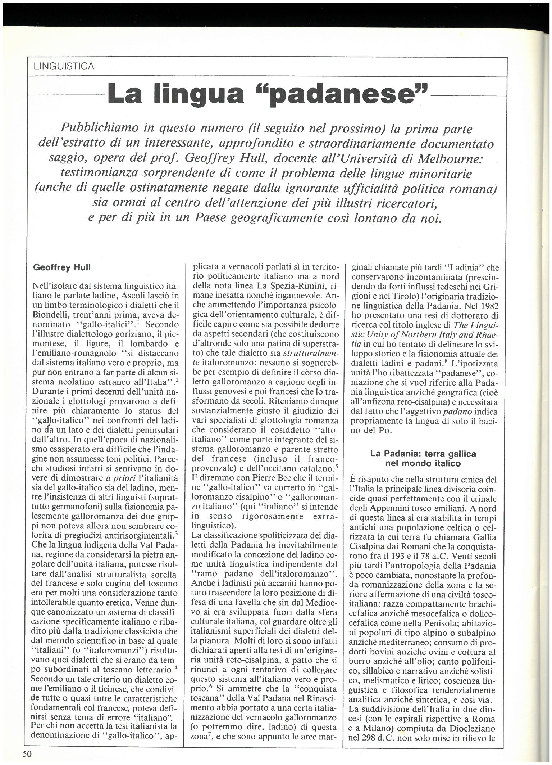 (PDF) La lingua padanese (The Padanian Language)
