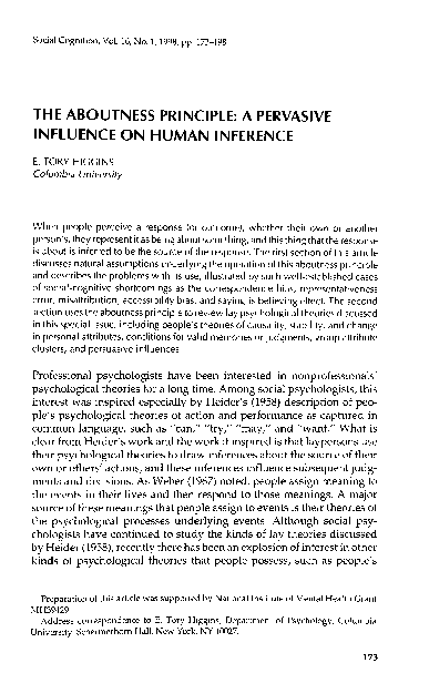 (PDF) THE ABOUTNESS PRINCIPLE: A PERVASIVE INFLUENCE ON HUMAN INFERENCE