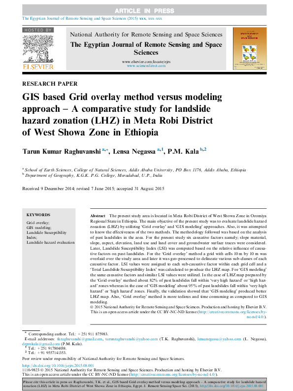 Pdf Gis Based Grid Overlay Method Versus Modeling Approach A