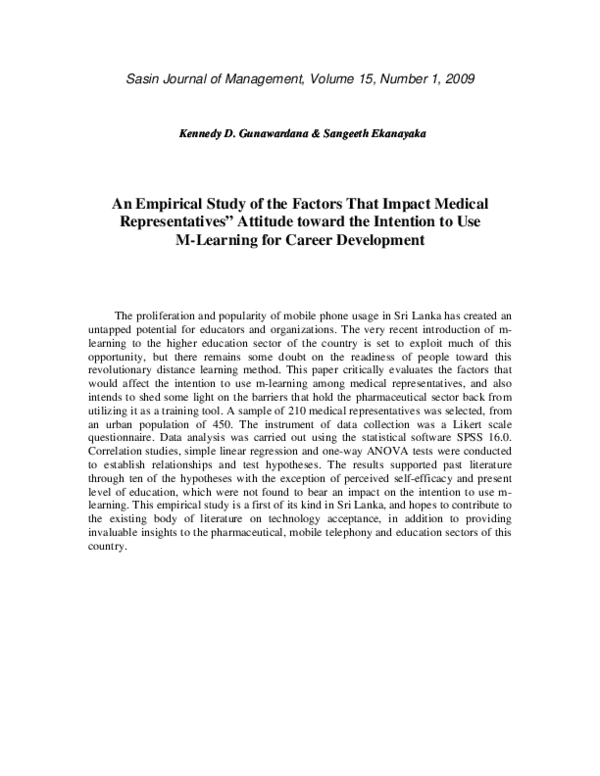 (PDF) An Empirical Study of the Factors That Impact Medical ...