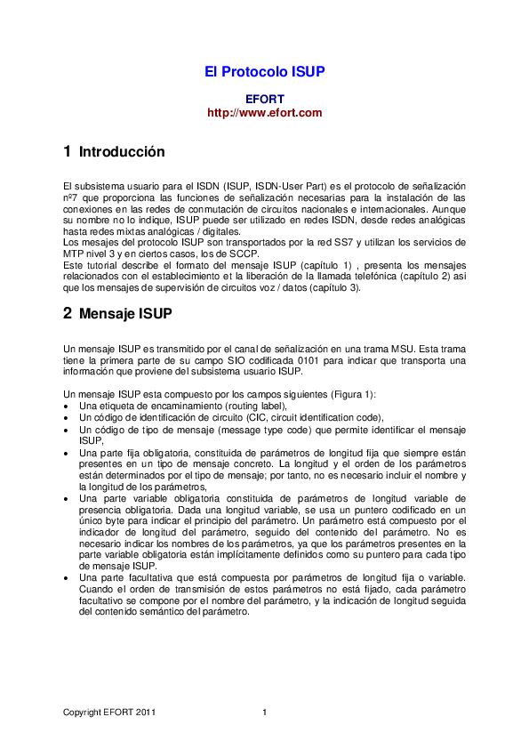 (PDF) El Protocolo ISUP