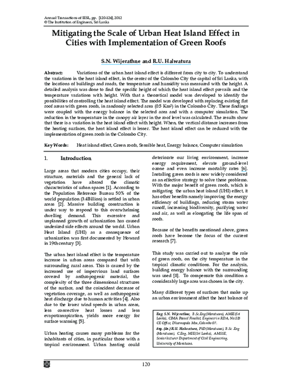 (PDF) Mitigating the Scale of Urban Heat Island Effect in Cities with ...