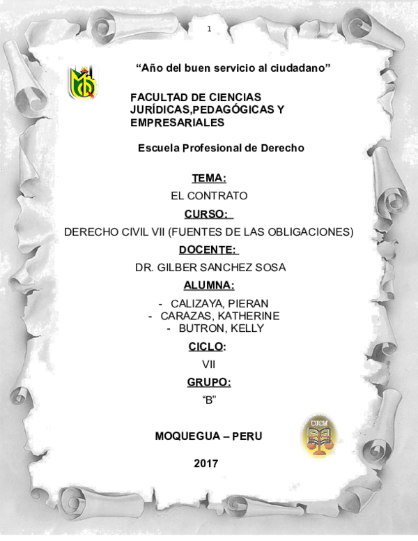 (DOC) EL contrato en el ordenamiento peruano
