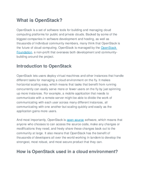 (DOC) What is OpenStack
