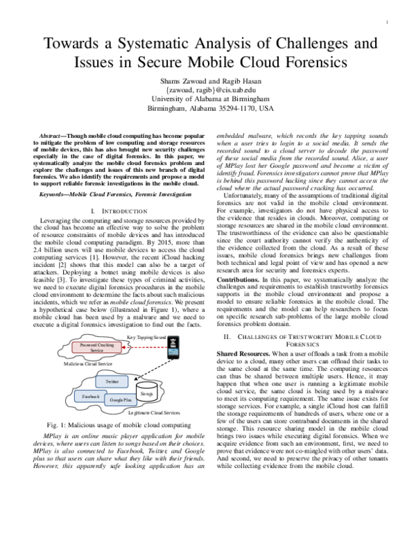 (PDF) Towards a Systematic Analysis of Challenges and Issues in Secure ...