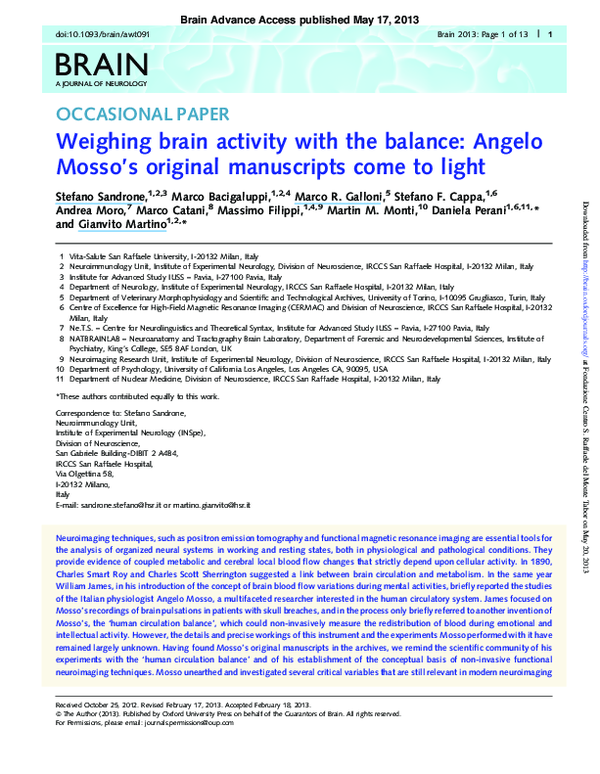 (PDF) Angelo Mosso (1846–1910)