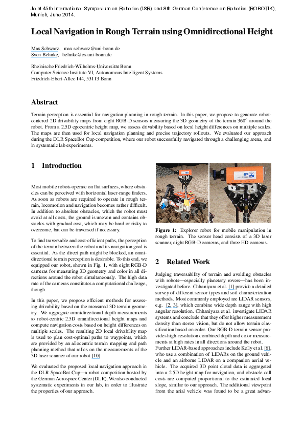 (PDF) Local Navigation in Rough Terrain using Omnidirectional Height