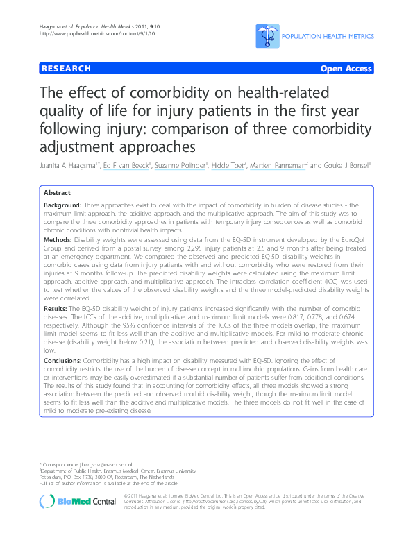 (PDF) The effect of comorbidity on health-related quality of life for ...