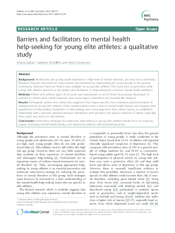 (PDF) Barriers and facilitators to mental health help-seeking for young ...
