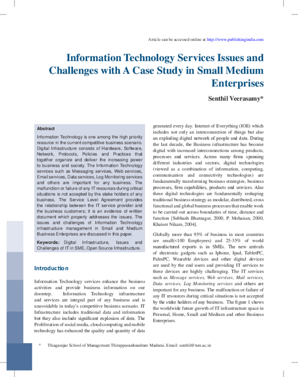 (PDF) Information Technology Services Issues and Challenges with A Case ...