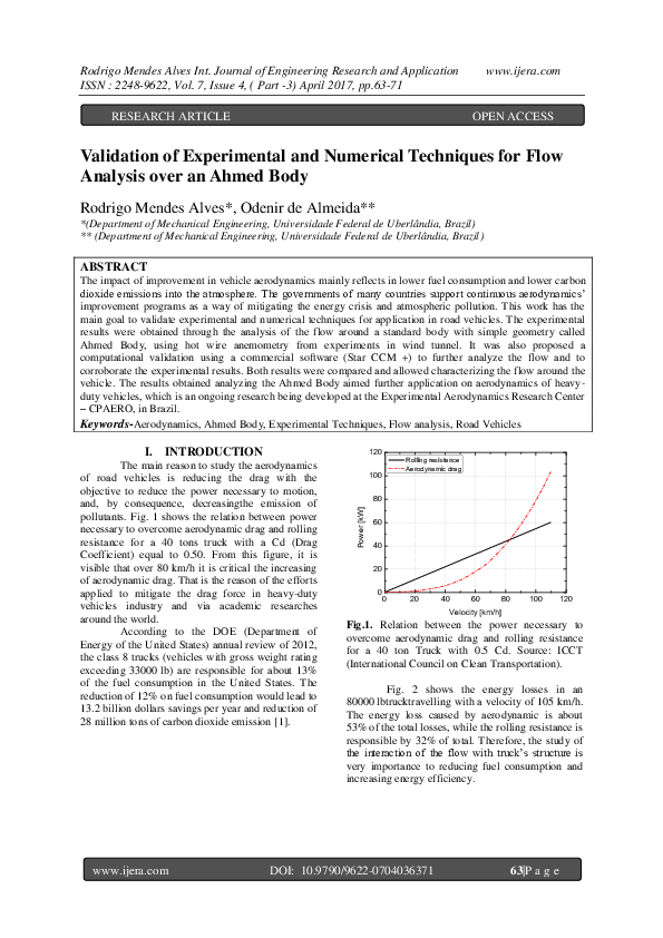 (PDF) Validation of Experimental and Numerical Techniques for Flow ...