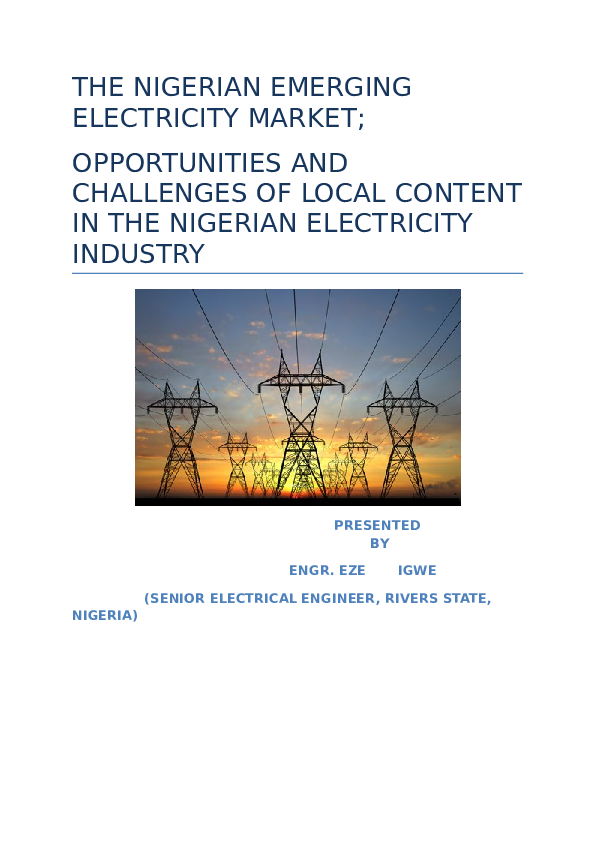 (DOC) The Opportunities and Challenges of Local Content in the Nigerian ...