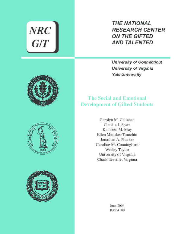 (PDF) The Social and Emotional Development of Gifted Students