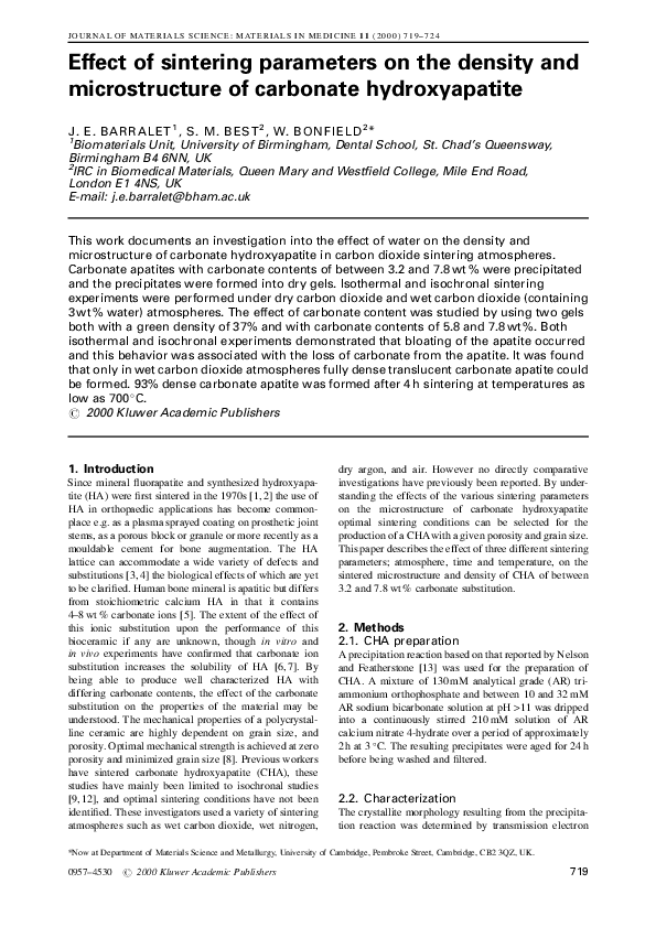 (PDF) Effect of sintering parameters on the density and microstructure ...