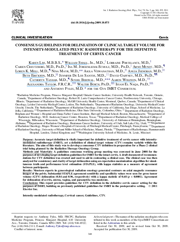 (PDF) Consensus Guidelines for Delineation of Clinical Target Volume ...