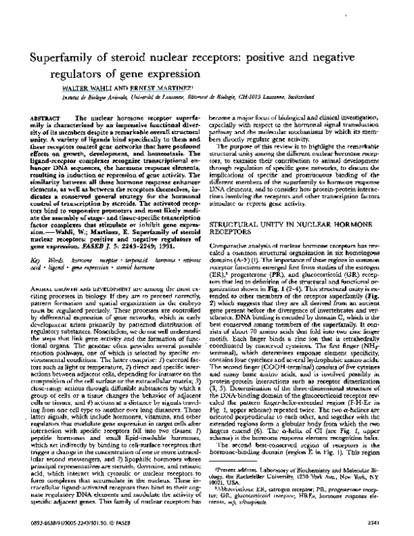 (PDF) Superfamily of steroid nuclear receptors: positive and negative ...