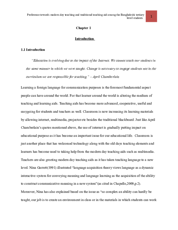 (DOC) Preference towards modern day teaching and traditional teaching