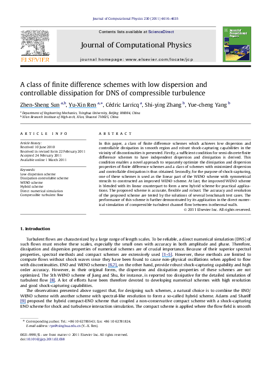 (PDF) A class of finite difference schemes with low dispersion and ...