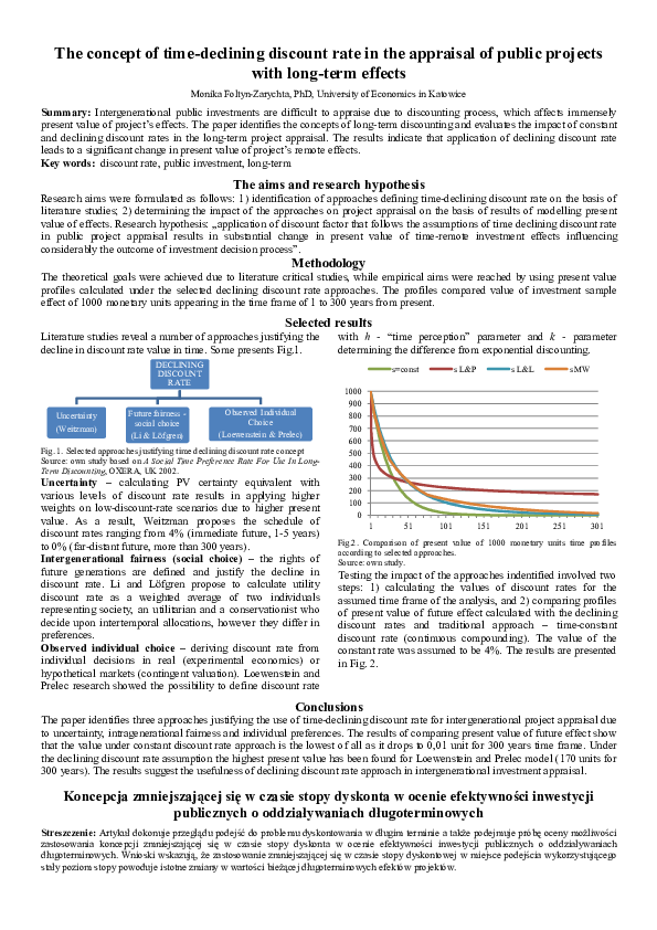 (PDF) The concept of time-declining discount rate in the appraisal of ...