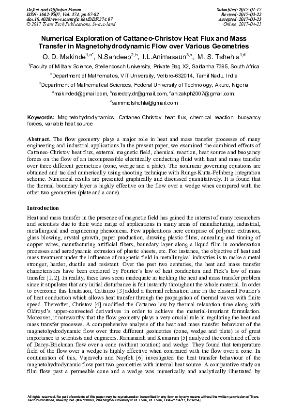 (PDF) Numerical Exploration of Cattaneo-Christov Heat Flux and Mass ...