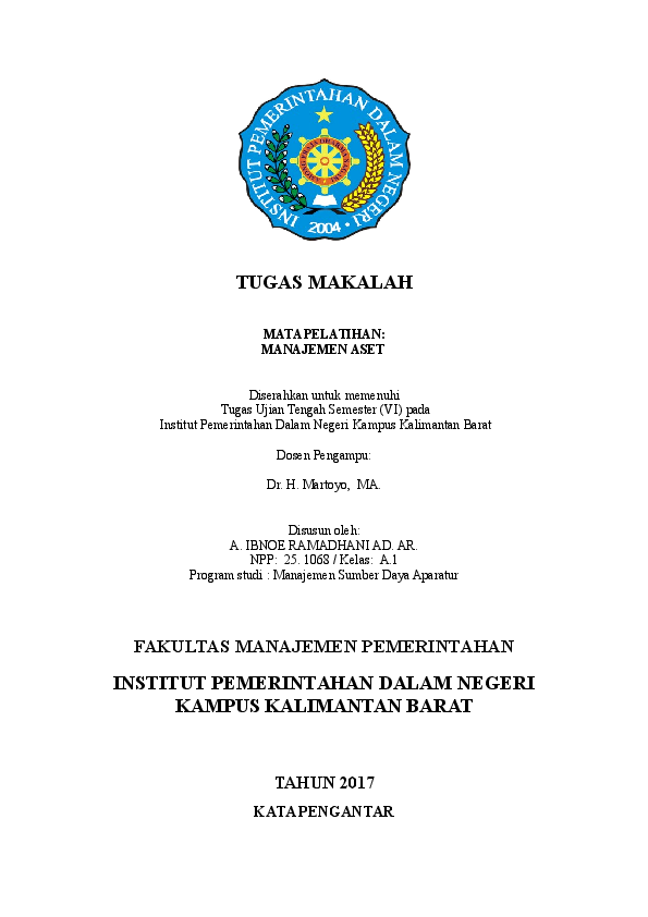 Doc Optimalisasi Penggunaan Aset Daerah Di Kecamatan Mamajang Kota Makassar Sulawesi Selatan Ibnoe Ramadhani Academia Edu