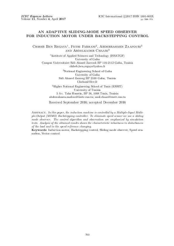 (PDF) An adaptive sliding-mode speed observer for induction motor under ...