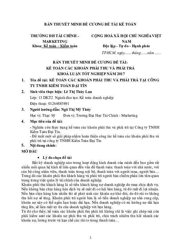 First page of “DỀ CƯƠNG KHOA LUẬN SV THUY LAN”