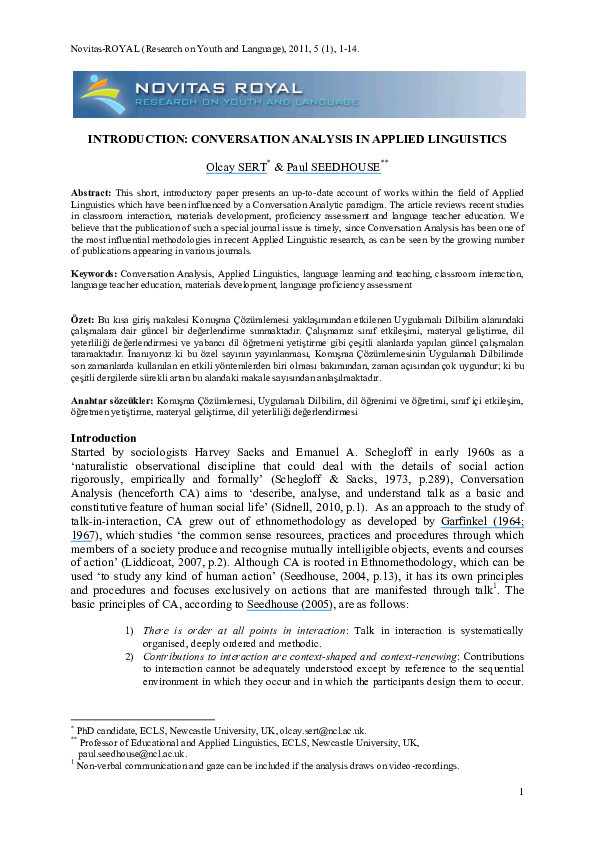 Conversational analysis in discourse analysis pdf picture
