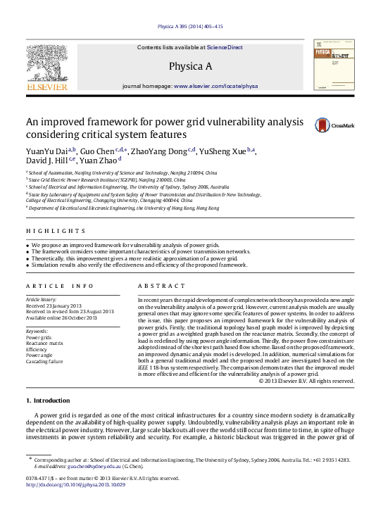 (PDF) An improved framework for power grid vulnerability analysis ...