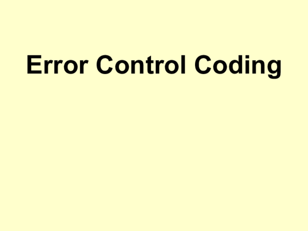 (PPT) EPOC Error Control Coding