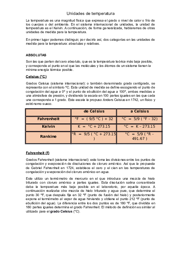 Doc Unidades De Temperatura Temmy Mori Aguilar Academia Edu