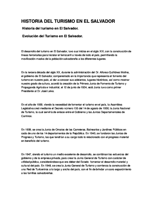 (DOC) HISTORIA DEL TURISMO EN EL SALVADOR miguel menjivar Academia.edu