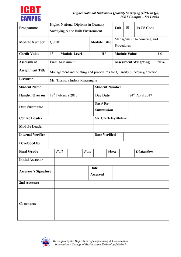 Project management assignment icbt picture