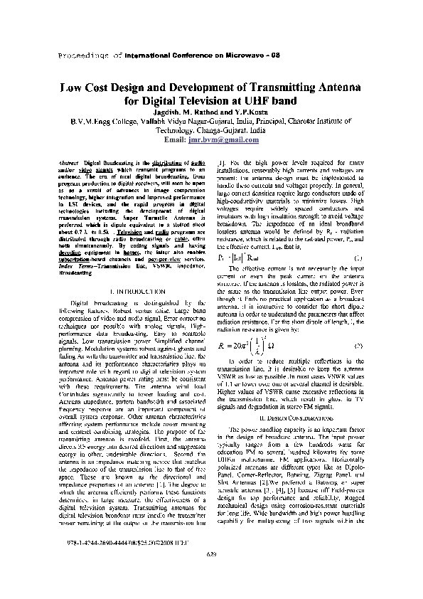(PDF) Low cost design and development of transmitting antenna for ...