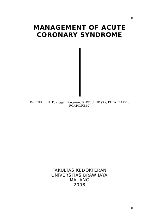 (DOC) MANAGEMENT OF ACUTE CORONARY SYNDROME